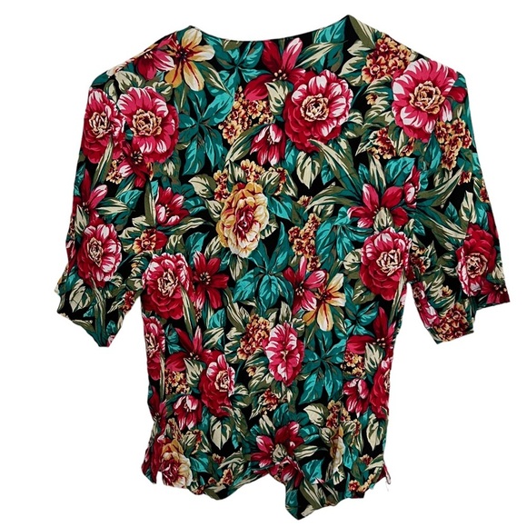 Retro Vintage Floral Button-Up Blouse 80’s - Picture 4 of 6